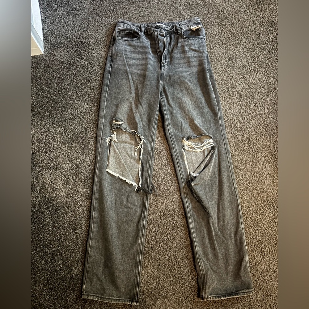 PACSUN Ripped Gray Jeans